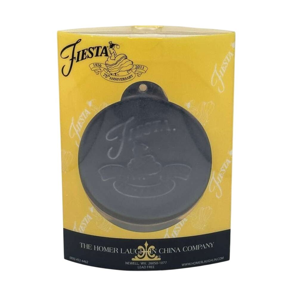 Fiesta 75th Anniversary 1936-2011 Plum Ceramic Ornament Original Box New